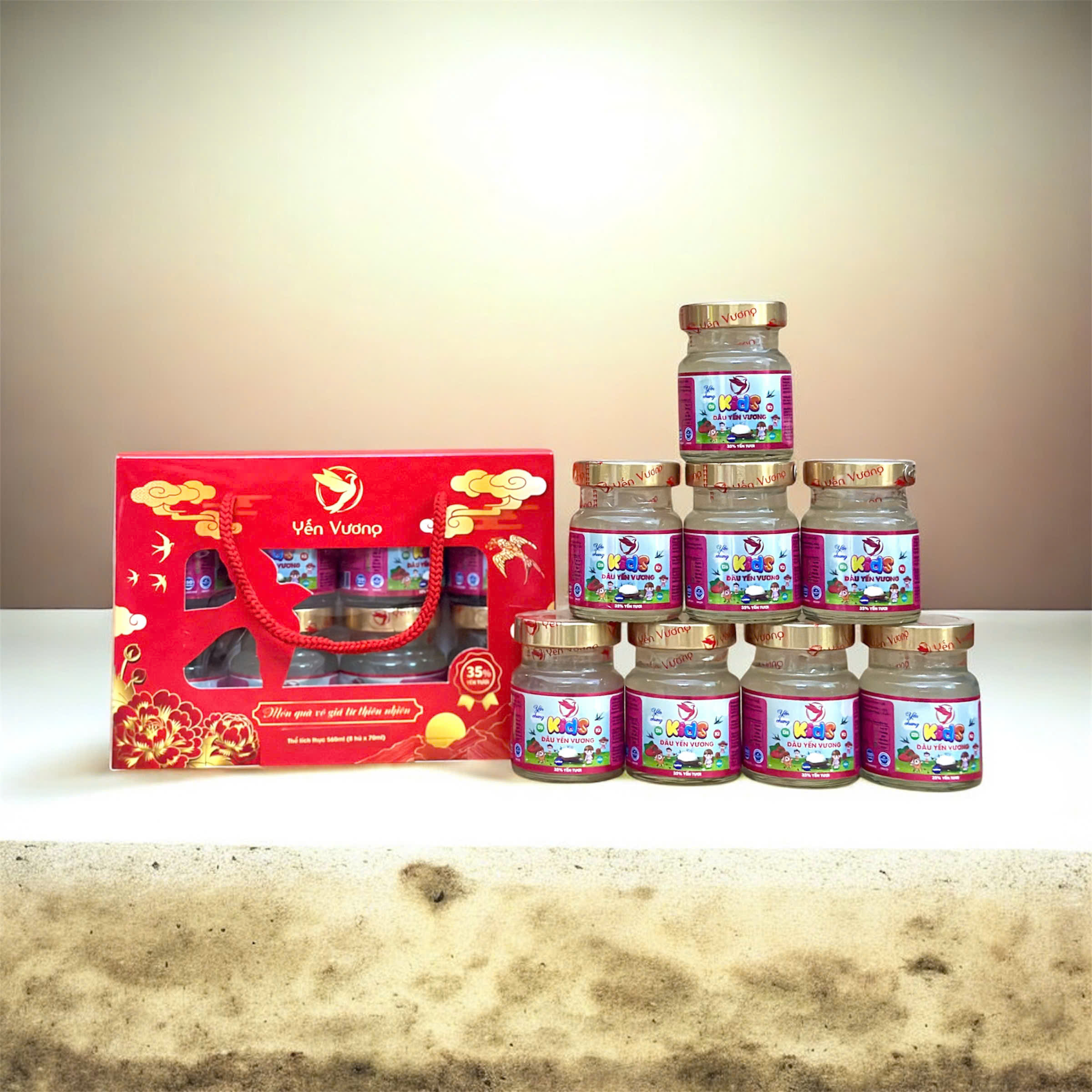 Lốc 8 hũ yến Vương 70ml Kids Dâu